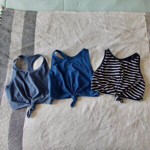 Aerie Lounge Tie Crop Tops with Shelf Bra Bundle of 3 - Size Medium